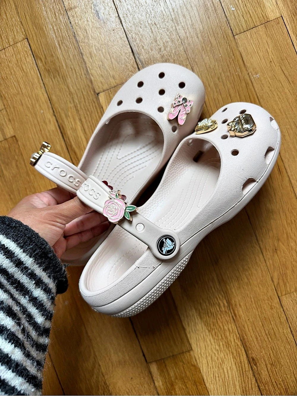 Crocs Classic Mary Janes in Quartz Limited Edition Love Shack Fancy Jibbitz